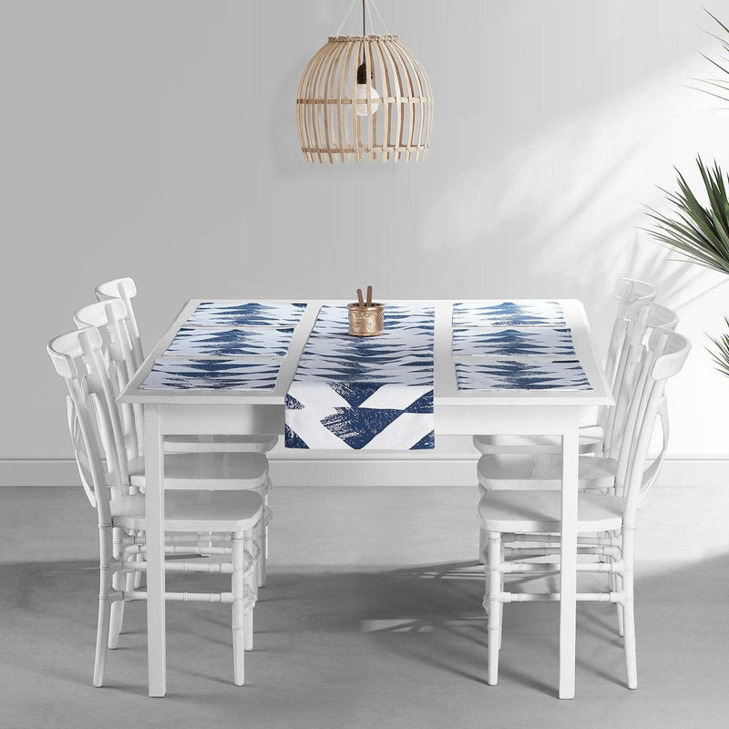 Triad Indigo Printed Cotton Table Runners & Placemats