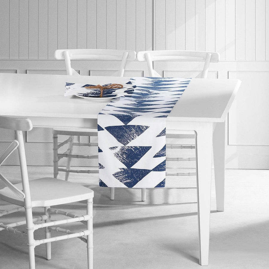 Triad Indigo Printed Cotton Table Runners & Placemats