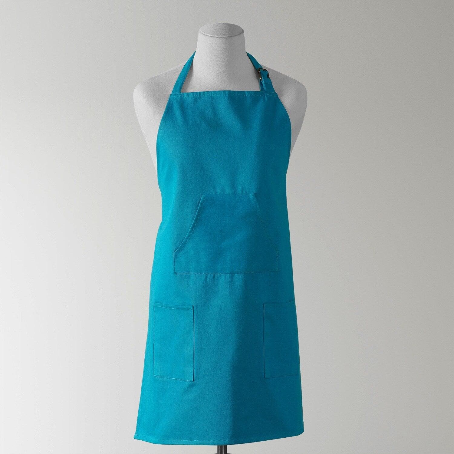 Capri Teal Solid Cotton Apron - HalfPriceDrapes.com