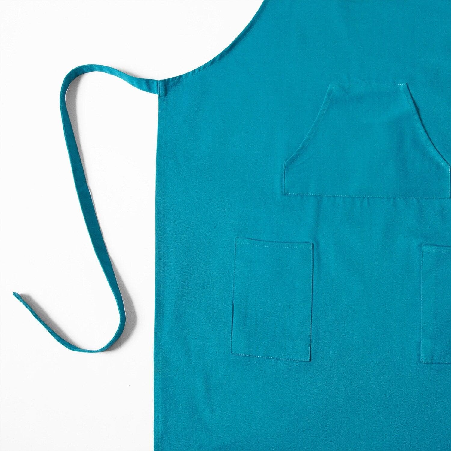 Capri Teal Solid Cotton Apron - HalfPriceDrapes.com