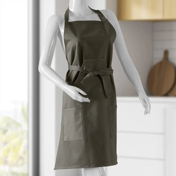 River Rock Grey Solid Cotton Apron - HalfPriceDrapes.com