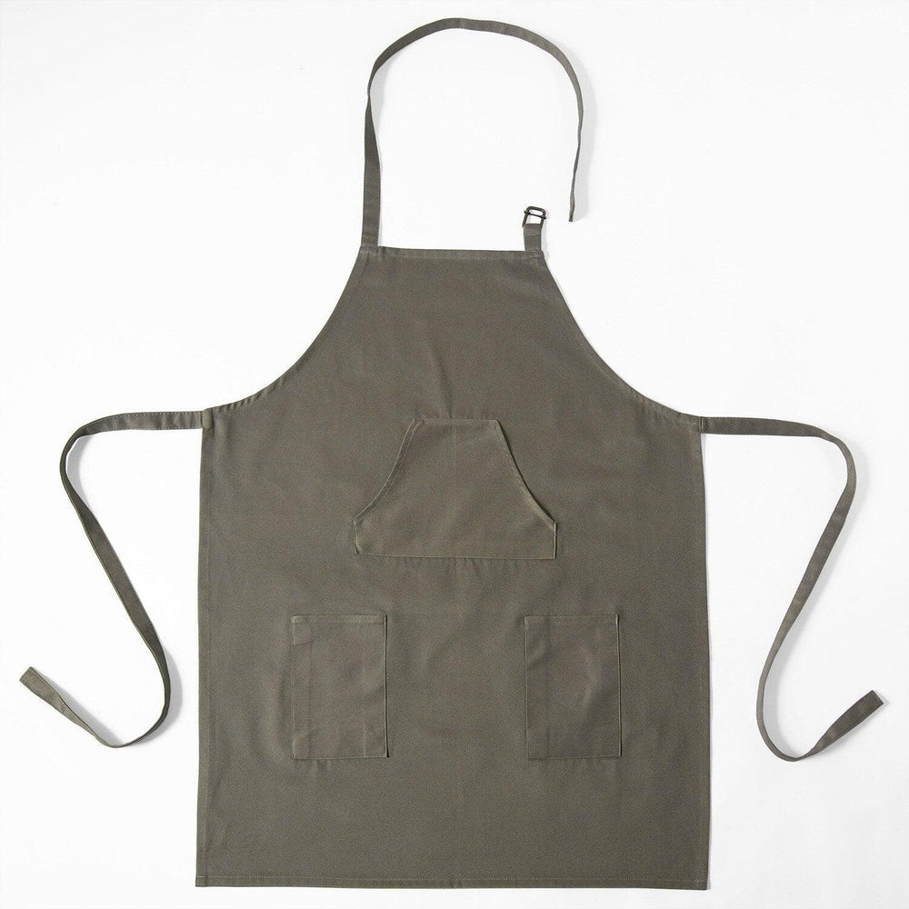 River Rock Grey Solid Cotton Apron - HalfPriceDrapes.com