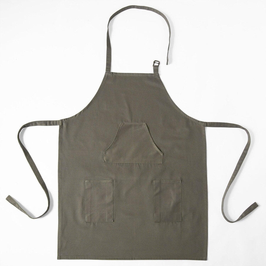 River Rock Grey Solid Cotton Apron - HalfPriceDrapes.com