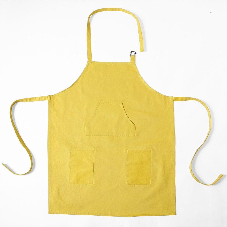 Mustard Yellow Solid Cotton Apron - HalfPriceDrapes.com
