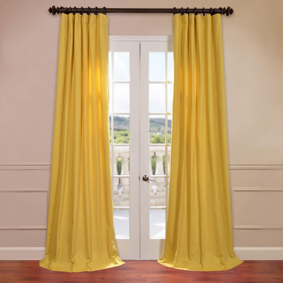 Mustard Yellow Solid Cotton Twill Curtain