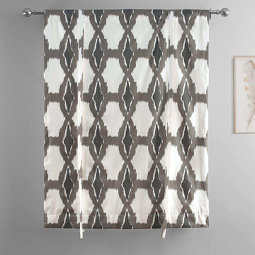 Sorong Beige Printed Cotton Tie-Up Window Shade - HalfPriceDrapes.com