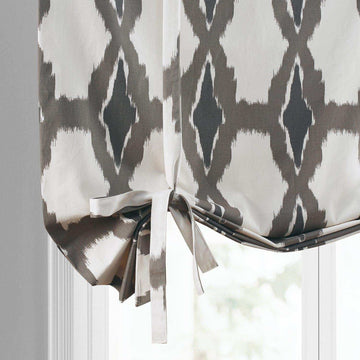 Sorong Beige Printed Cotton Tie-Up Window Shade - HalfPriceDrapes.com