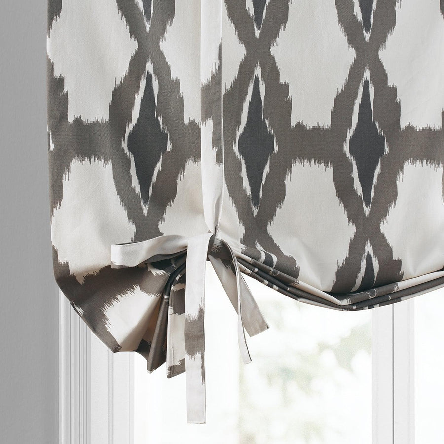 Sorong Beige Printed Cotton Tie-Up Window Shade - HalfPriceDrapes.com