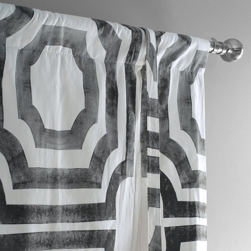 Mecca Steel Printed Cotton Tie-Up Window Shade - HalfPriceDrapes.com