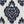 Ikat Blue Damask Printed Cotton Custom Curtain