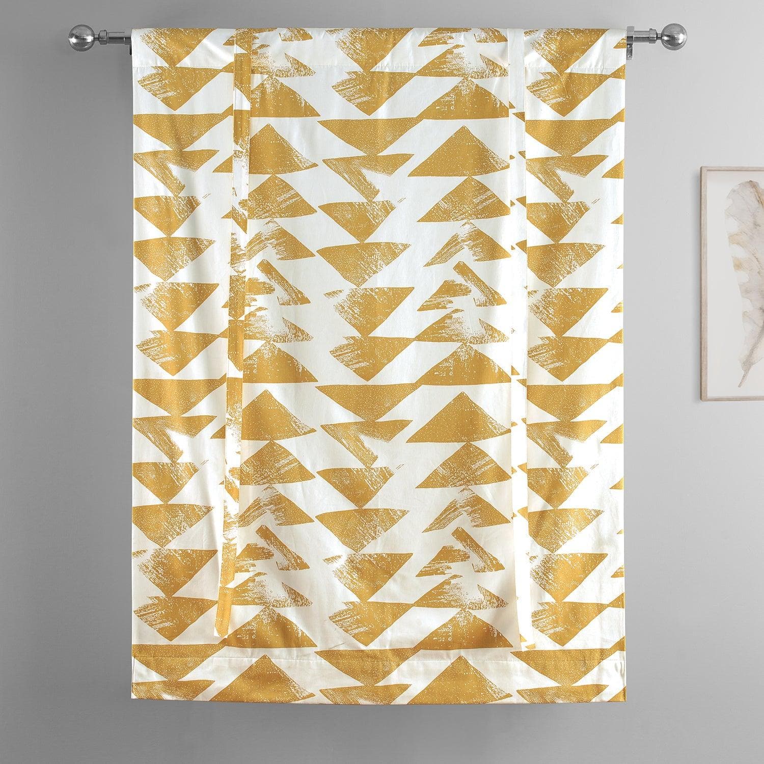 Triad Gold Printed Cotton Tie-Up Window Shade - HalfPriceDrapes.com