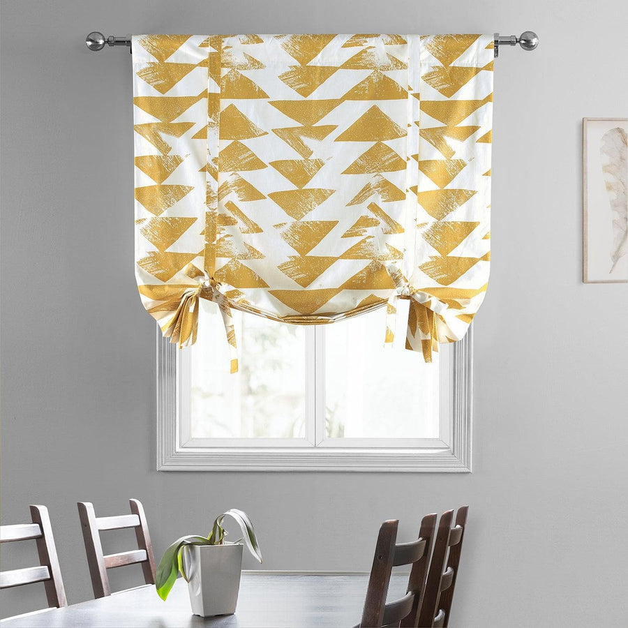 Triad Gold Printed Cotton Tie-Up Window Shade - HalfPriceDrapes.com