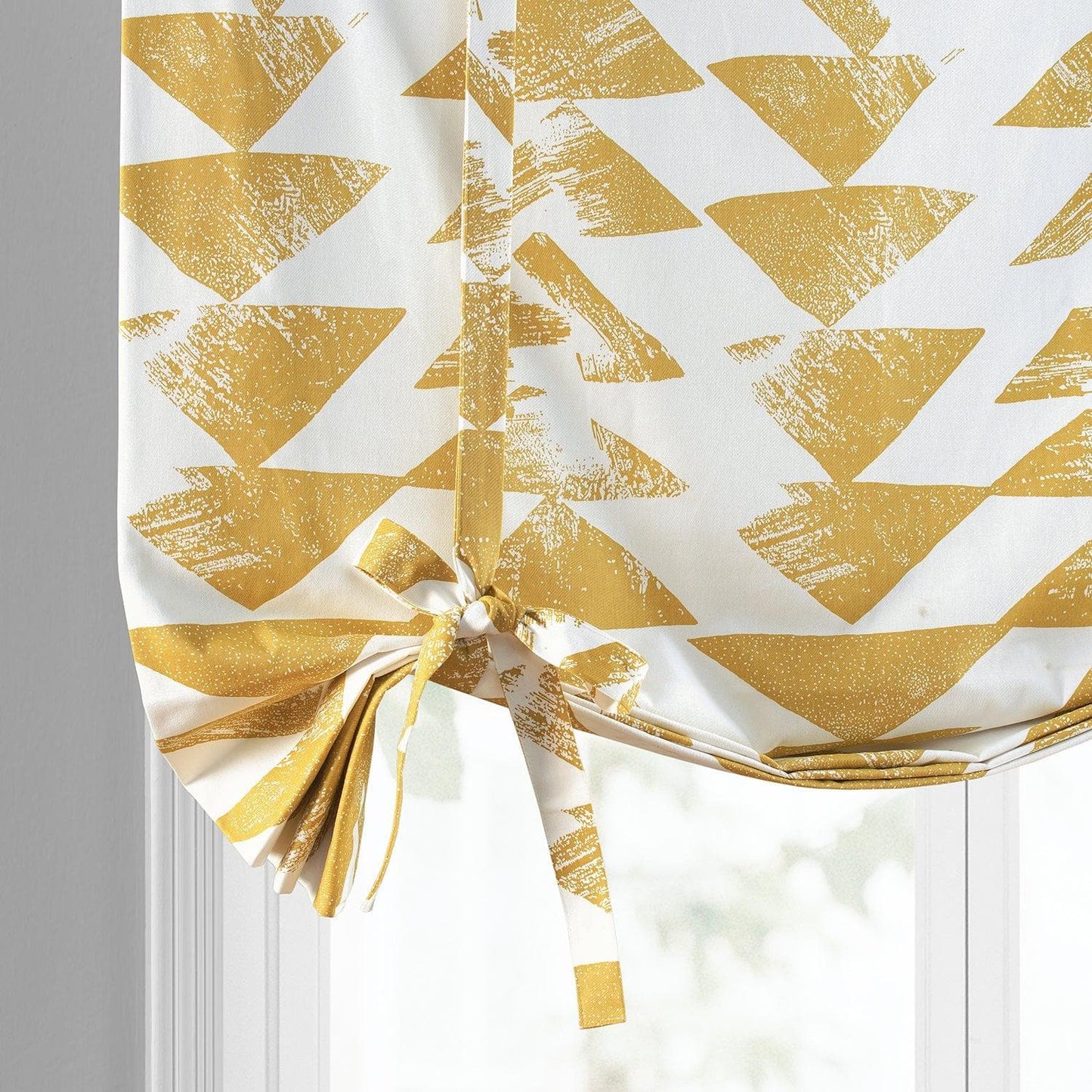 Triad Gold Printed Cotton Tie-Up Window Shade - HalfPriceDrapes.com