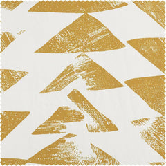 Triad Gold Geometric Grommet Printed Cotton Room Darkening Curtain