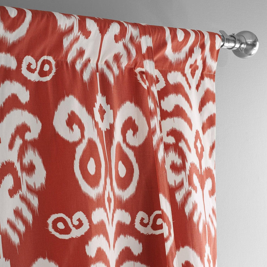Sri Lanka Rust Printed Cotton Tie-Up Window Shade - HalfPriceDrapes.com