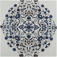 Kerala Blue Printed Cotton Swatch - HalfPriceDrapes.com