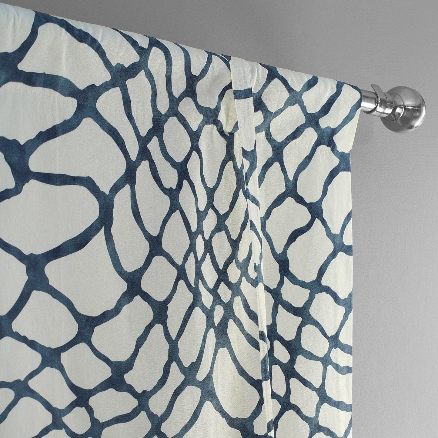 Ellis Blue Printed Cotton Tie-Up Window Shade - HalfPriceDrapes.com