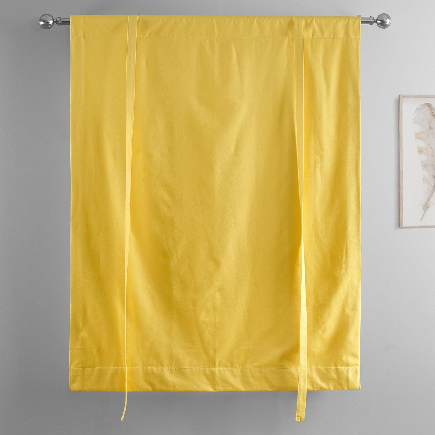 Mustard Yellow Solid Cotton Tie-Up Window Shade - HalfPriceDrapes.com