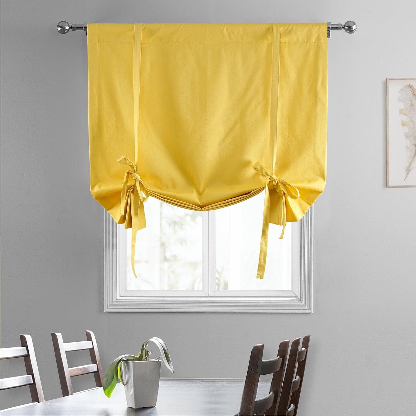 Mustard Yellow Solid Cotton Tie-Up Window Shade - HalfPriceDrapes.com