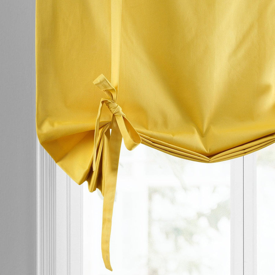 Mustard Yellow Solid Cotton Tie-Up Window Shade - HalfPriceDrapes.com