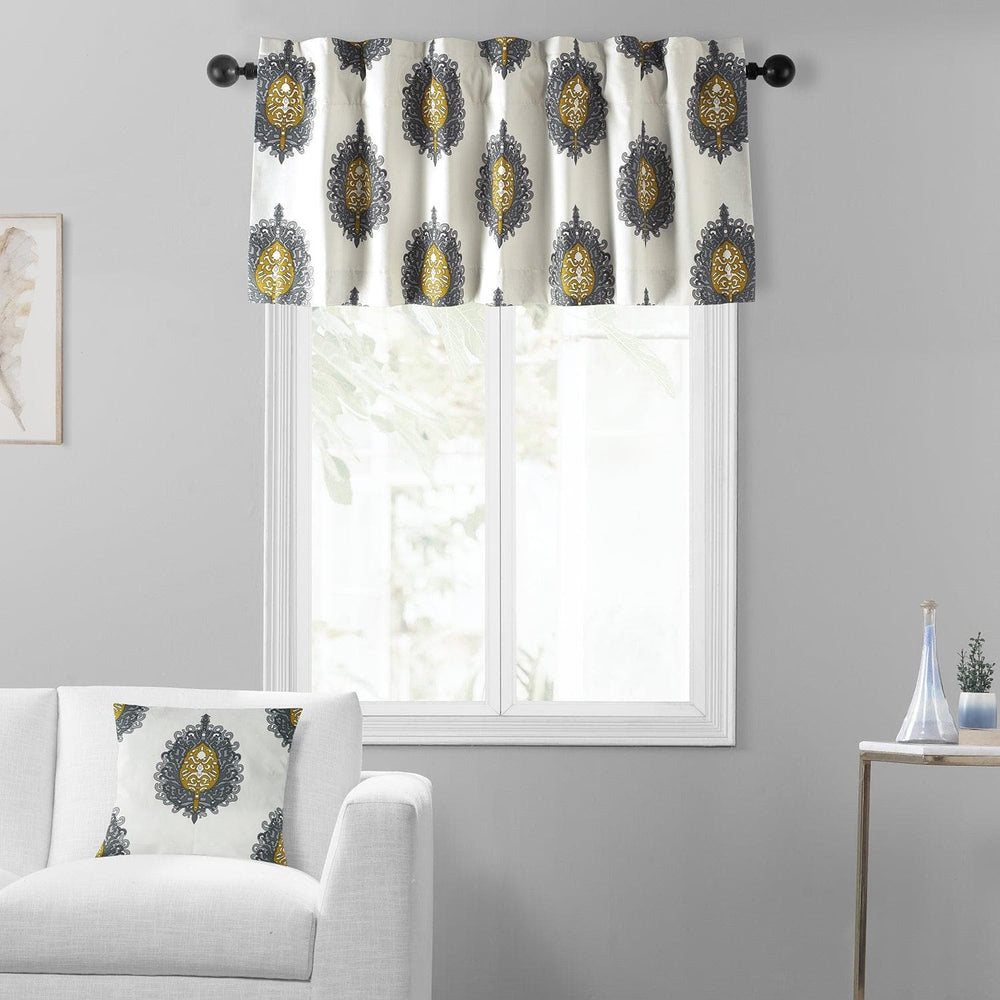 Mayan Gold Printed Cotton Window Valance - HalfPriceDrapes.com