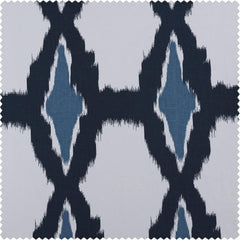 Sorong Royal Blue Printed Cotton Custom Curtain