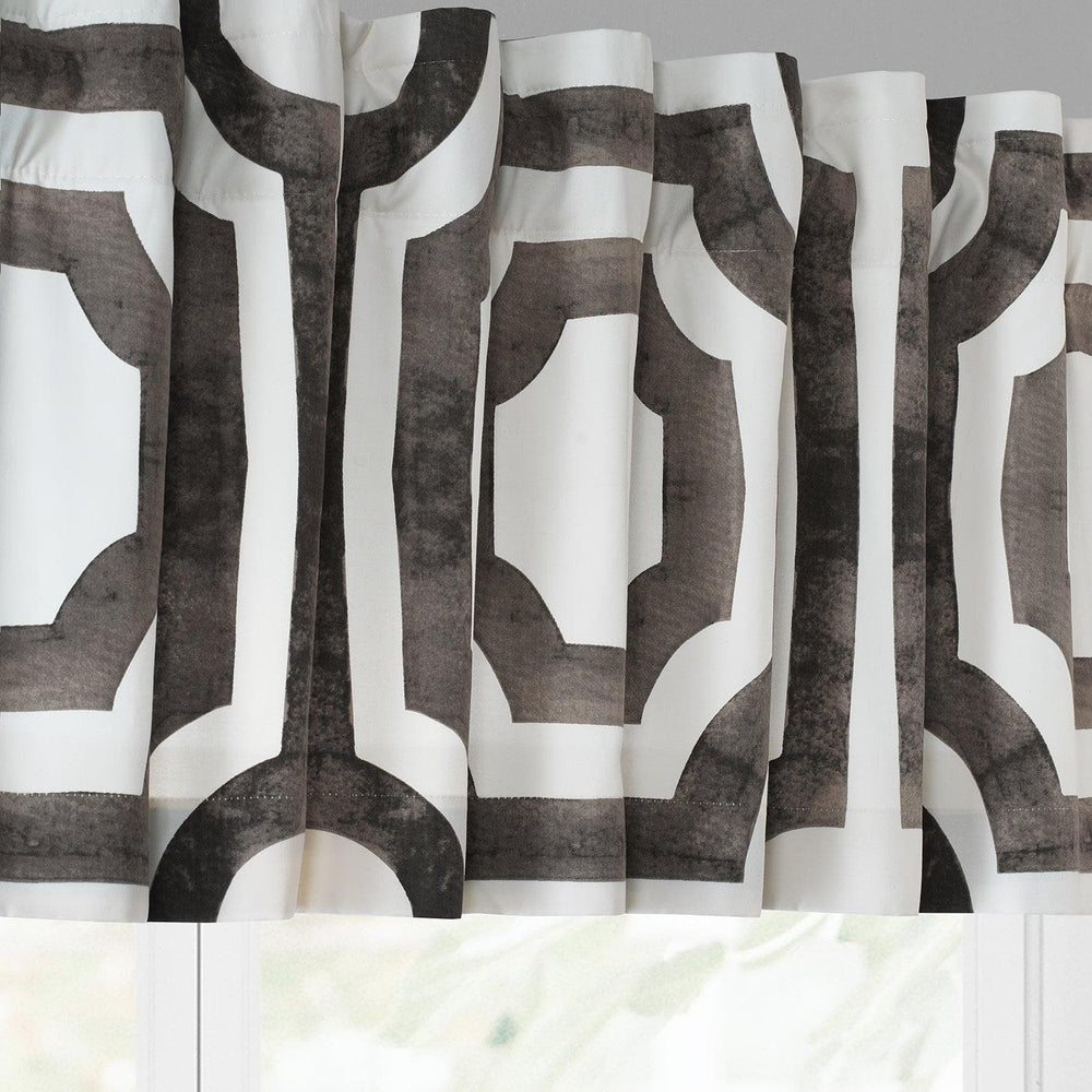 Mecca Brown Printed Cotton Window Valance - HalfPriceDrapes.com