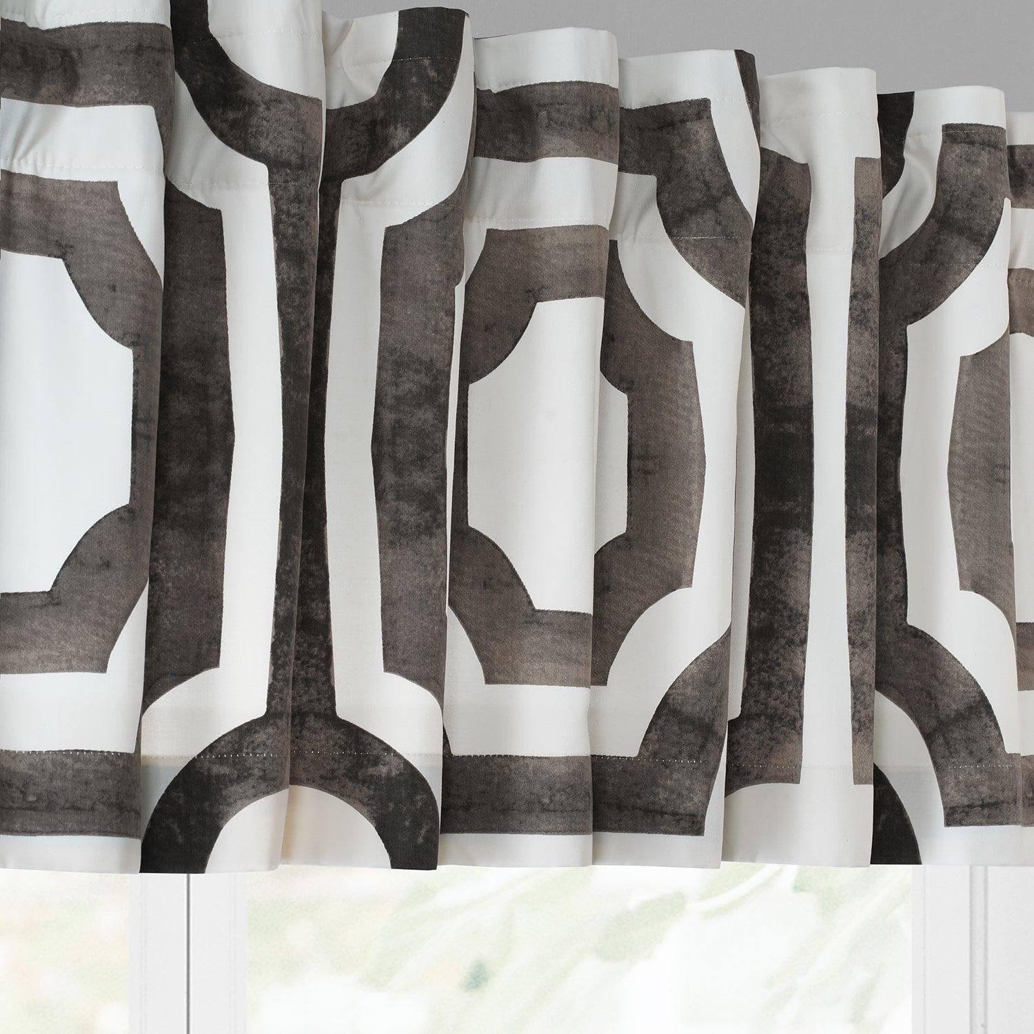 Mecca Brown Printed Cotton Window Valance - HalfPriceDrapes.com