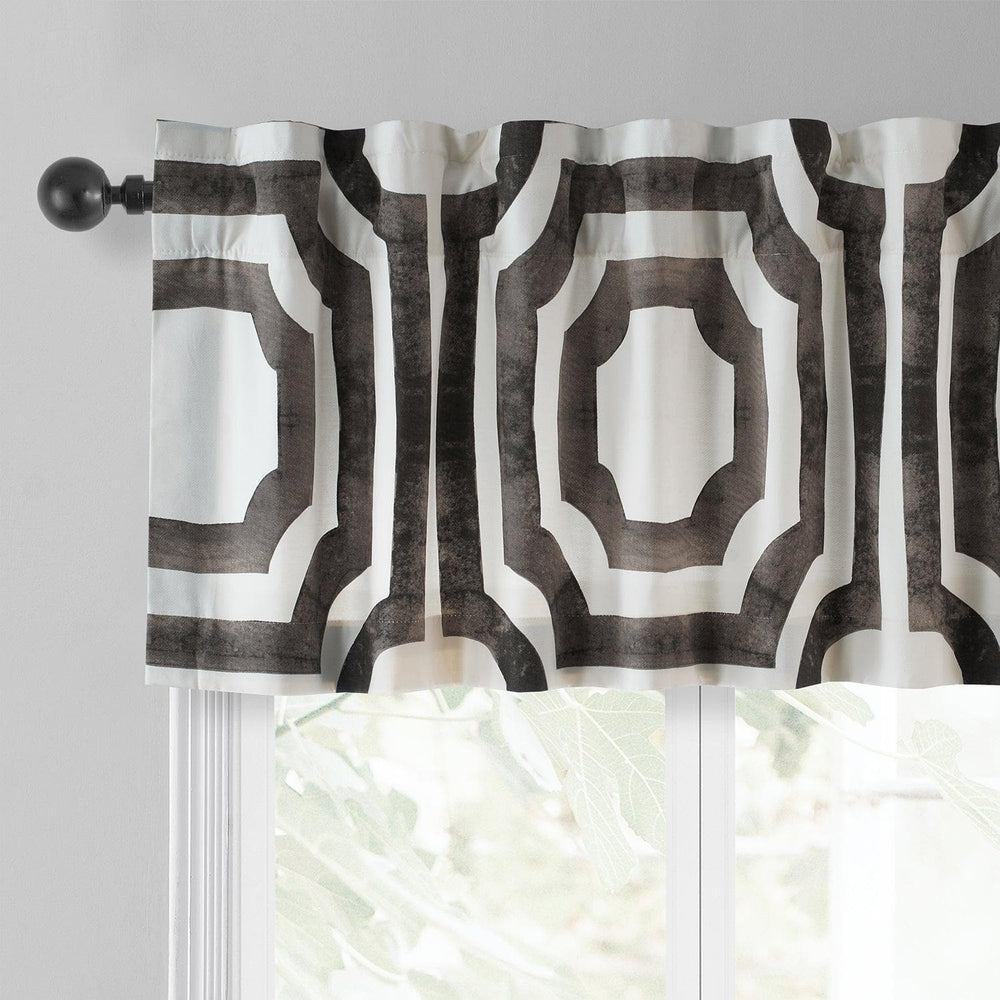 Mecca Brown Printed Cotton Window Valance - HalfPriceDrapes.com