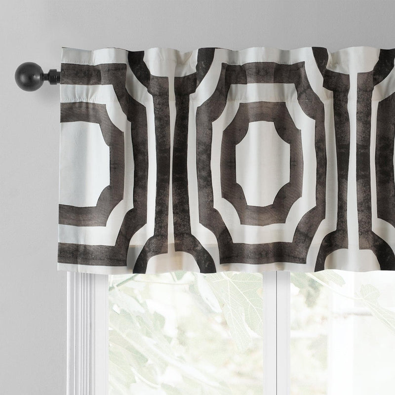 Mecca Brown Printed Cotton Window Valance - HalfPriceDrapes.com