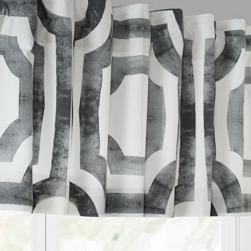 Mecca Steel Printed Cotton Window Valance - HalfPriceDrapes.com