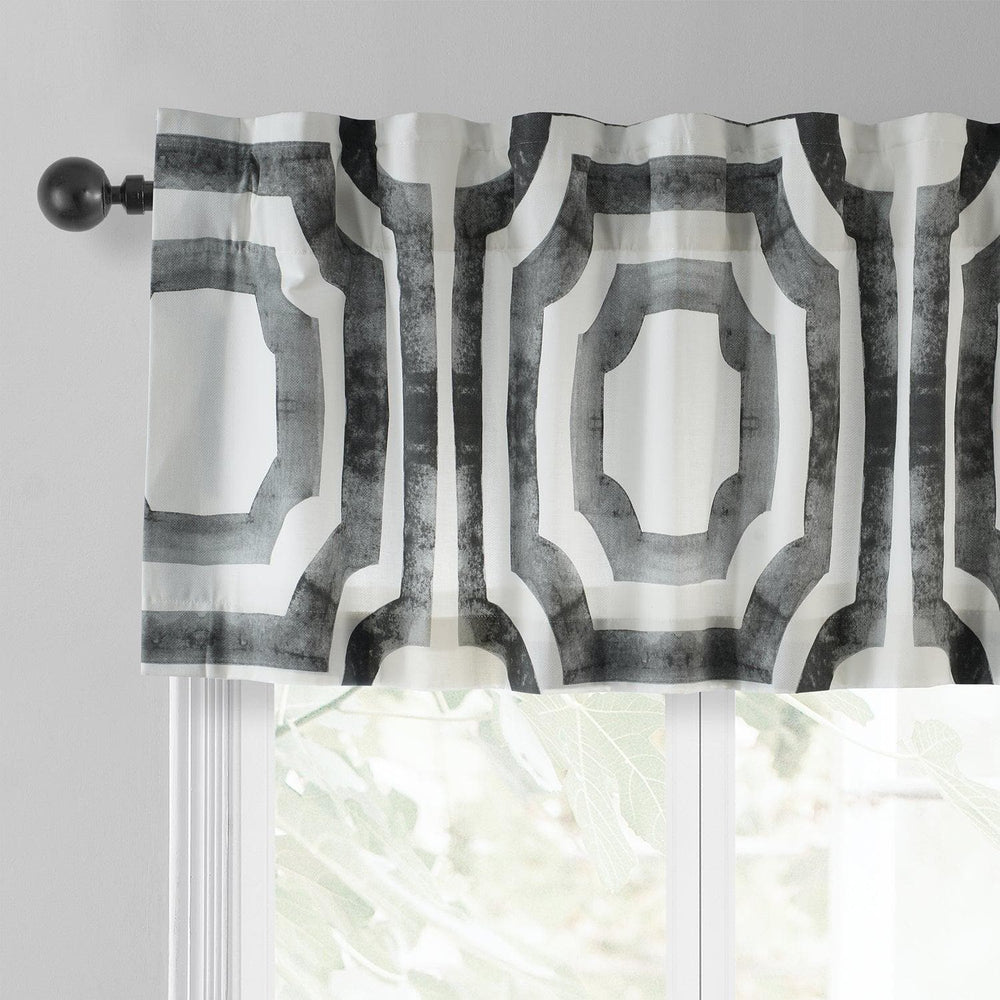 Mecca Steel Printed Cotton Window Valance - HalfPriceDrapes.com