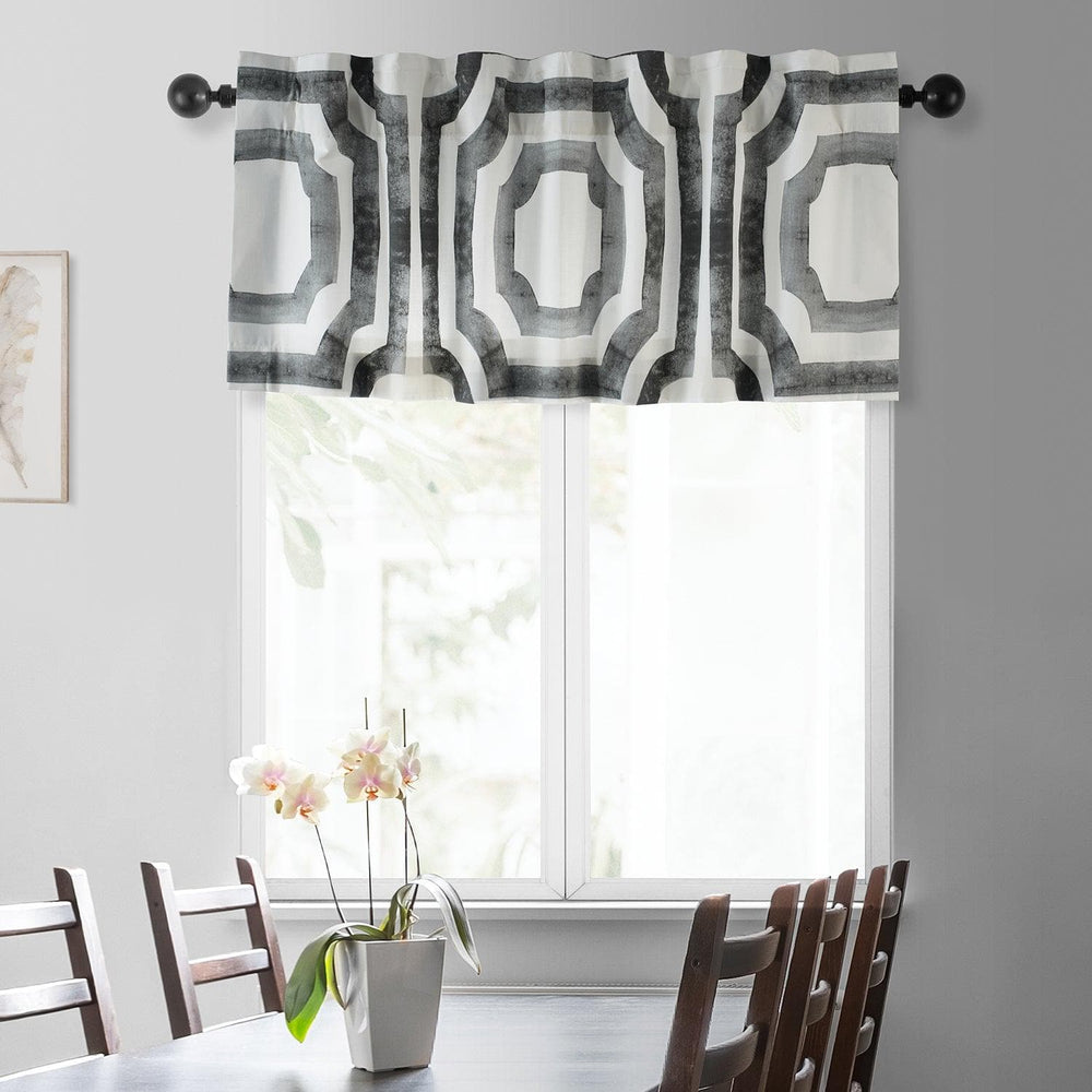 Mecca Steel Printed Cotton Window Valance - HalfPriceDrapes.com