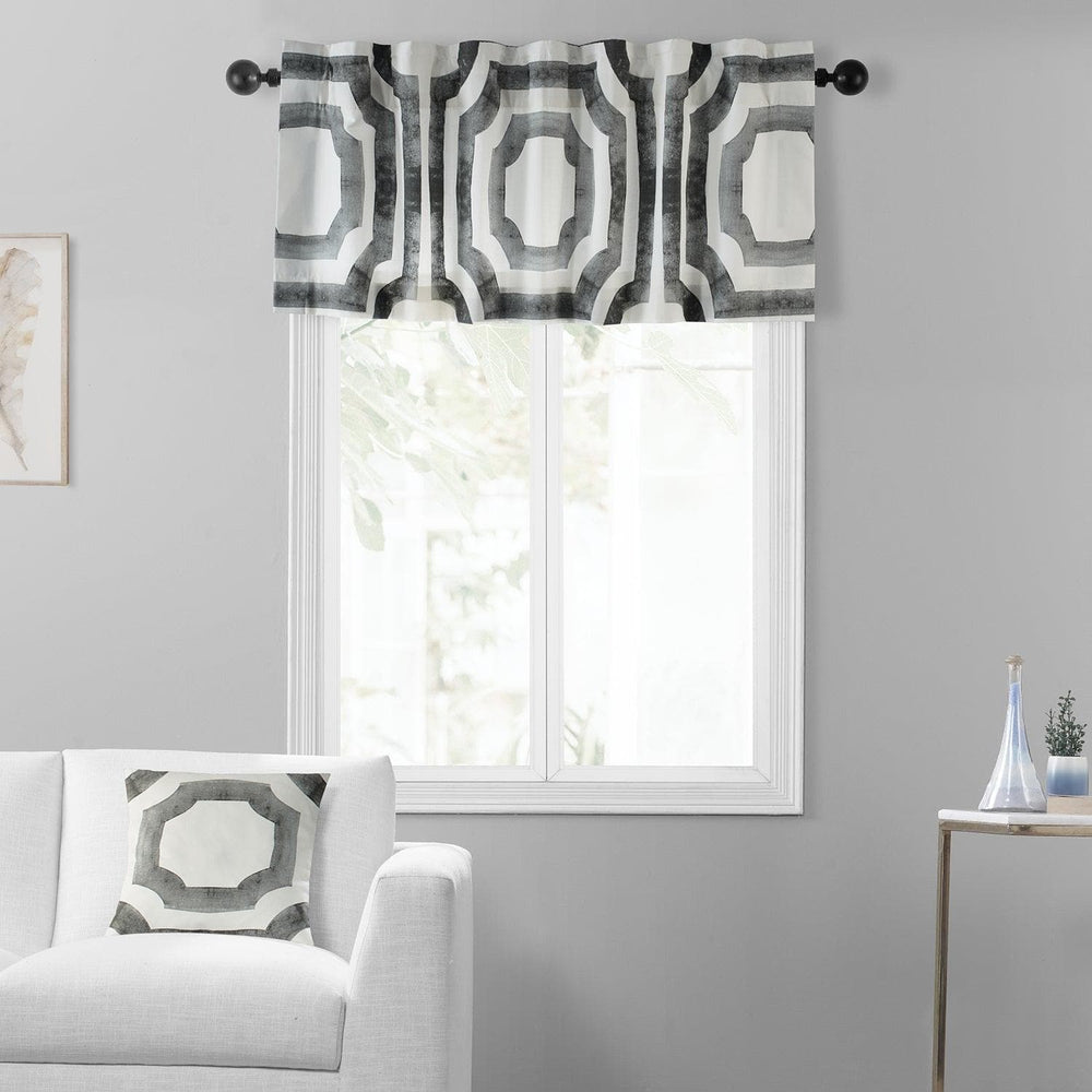 Mecca Steel Printed Cotton Window Valance - HalfPriceDrapes.com