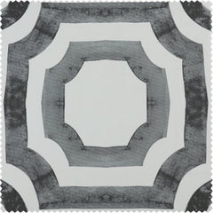 Mecca Steel Geometric Grommet Printed Cotton Room Darkening Curtain