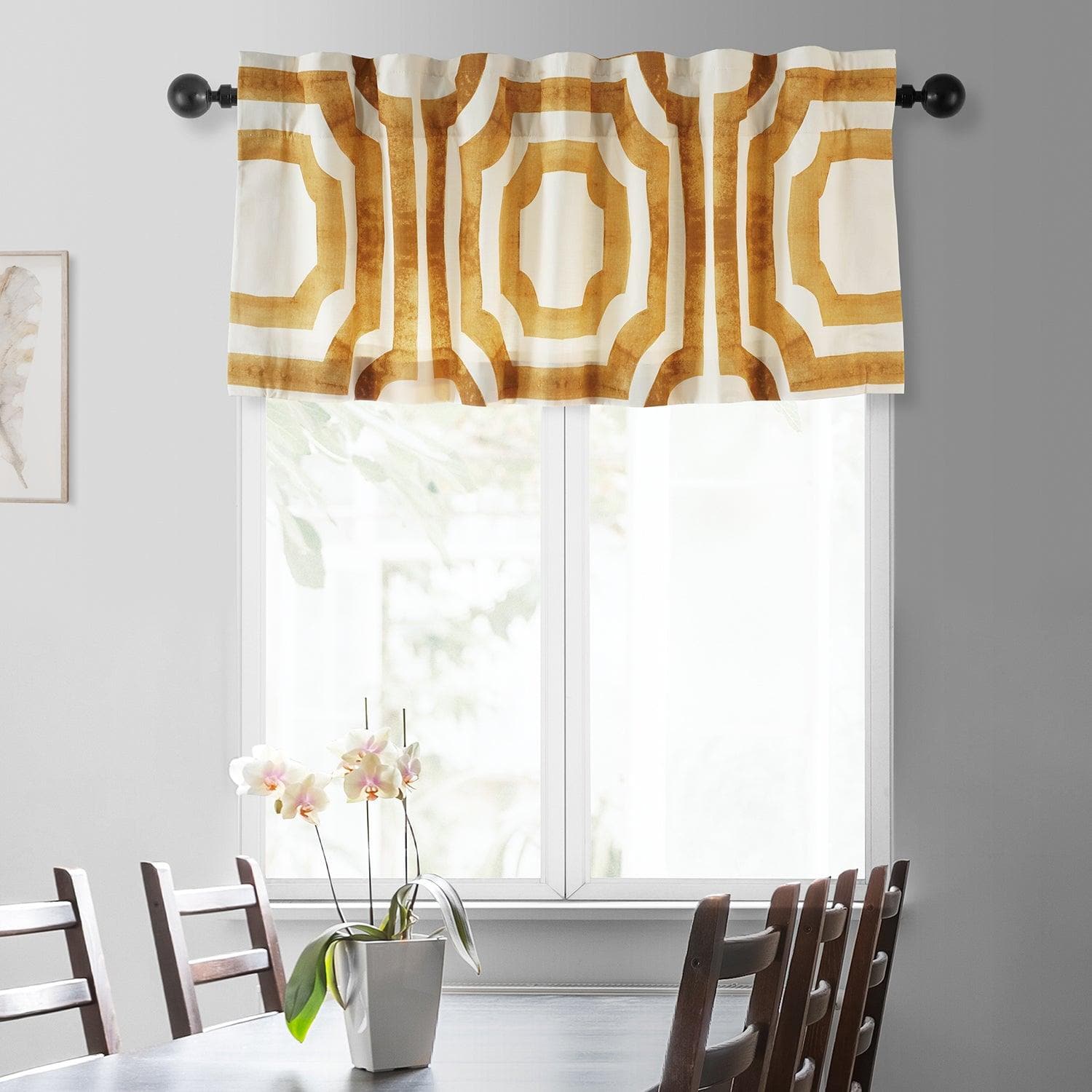Mecca Gold Printed Cotton Window Valance - HalfPriceDrapes.com