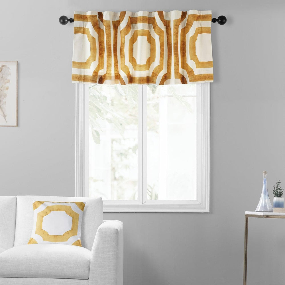Mecca Gold Printed Cotton Window Valance - HalfPriceDrapes.com