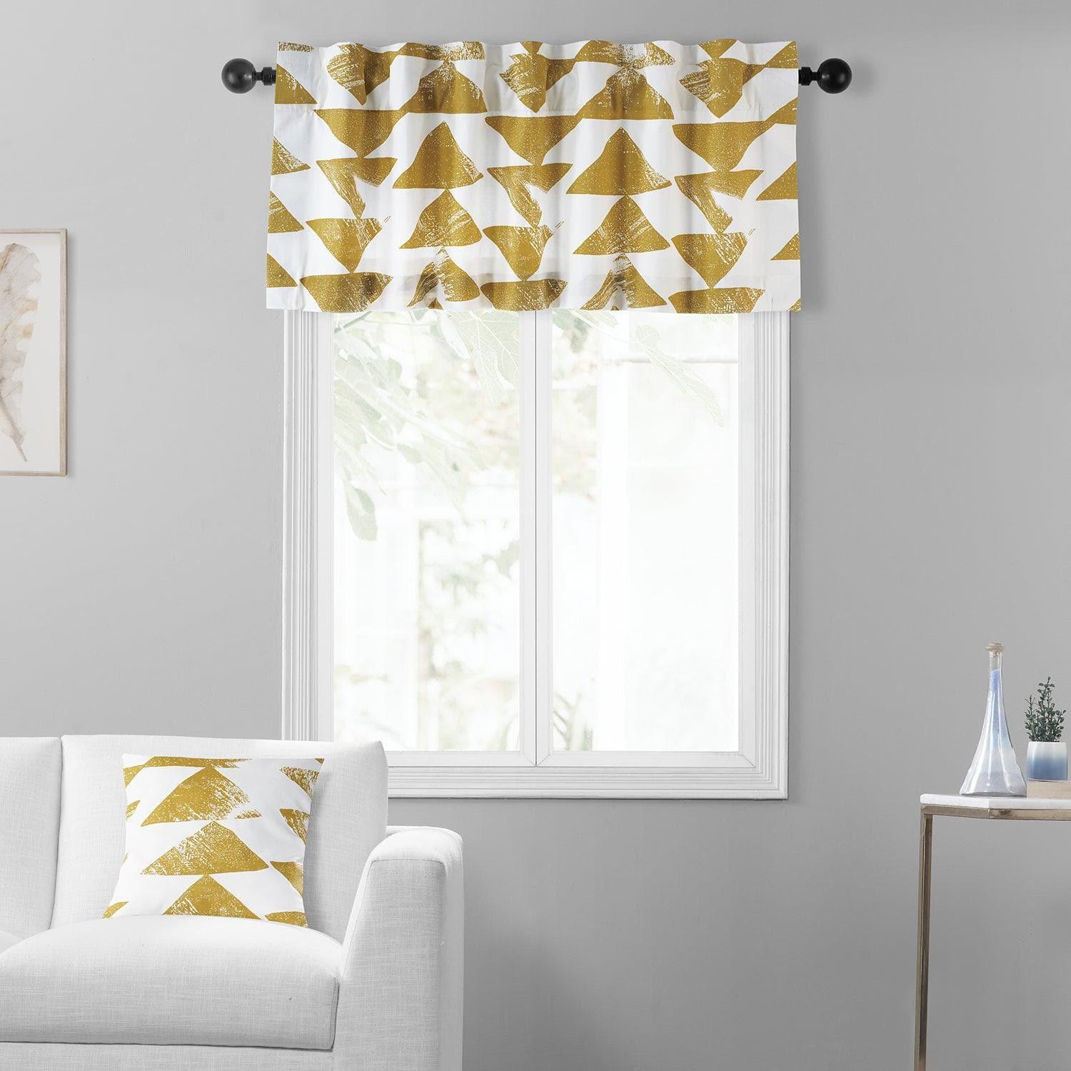 Triad Gold Printed Cotton Window Valance - HalfPriceDrapes.com