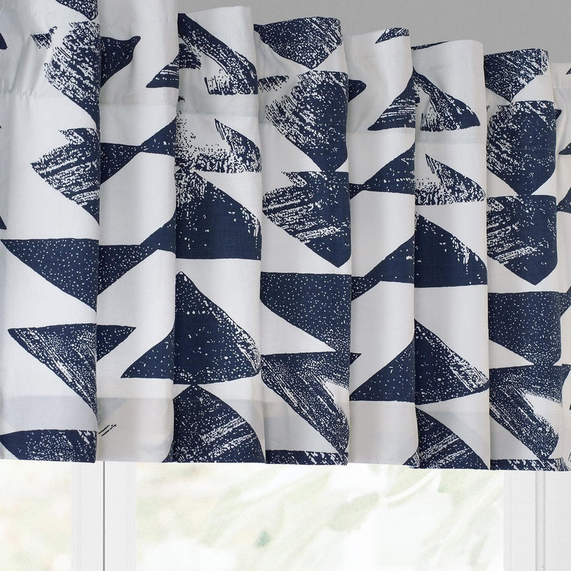 Triad Indigo Printed Cotton Window Valance - HalfPriceDrapes.com