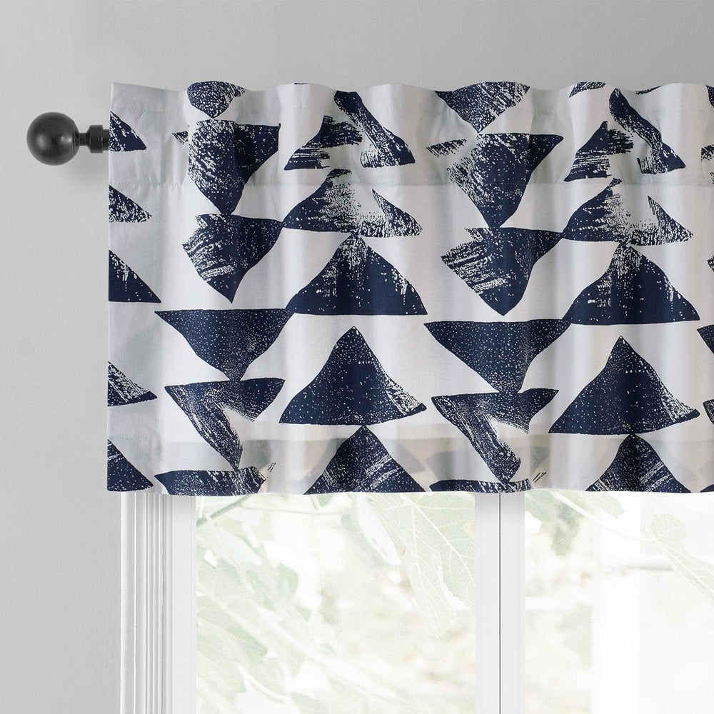 Triad Indigo Printed Cotton Window Valance - HalfPriceDrapes.com