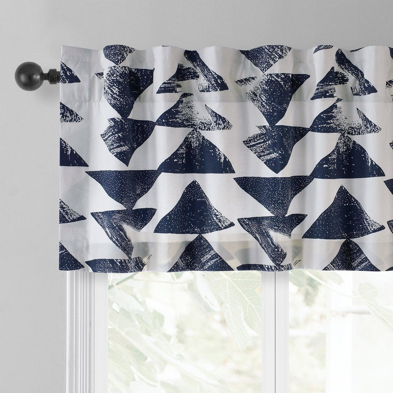 Triad Indigo Printed Cotton Window Valance - HalfPriceDrapes.com