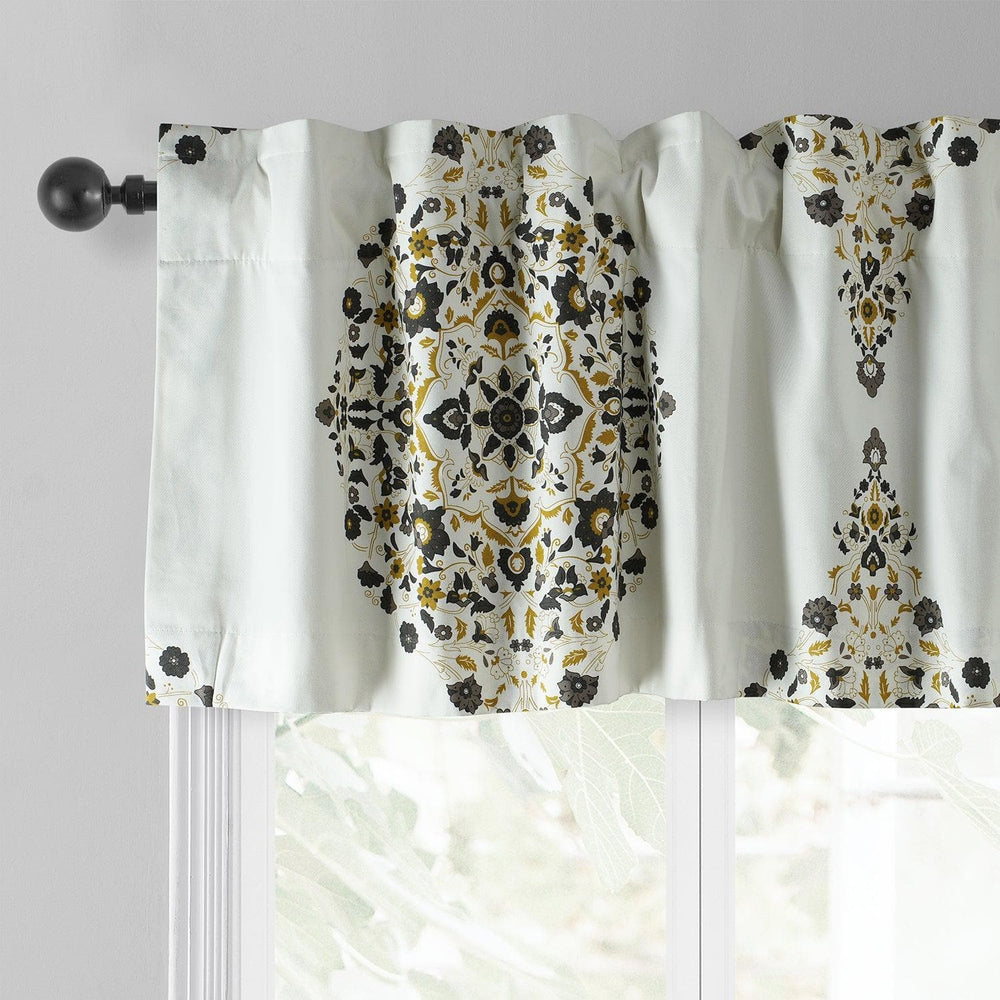 Kerala Gold Printed Cotton Window Valance - HalfPriceDrapes.com