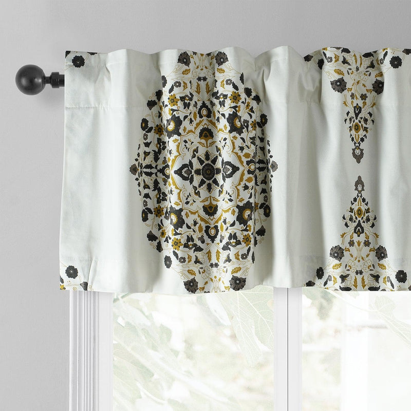 Kerala Gold Printed Cotton Window Valance - HalfPriceDrapes.com