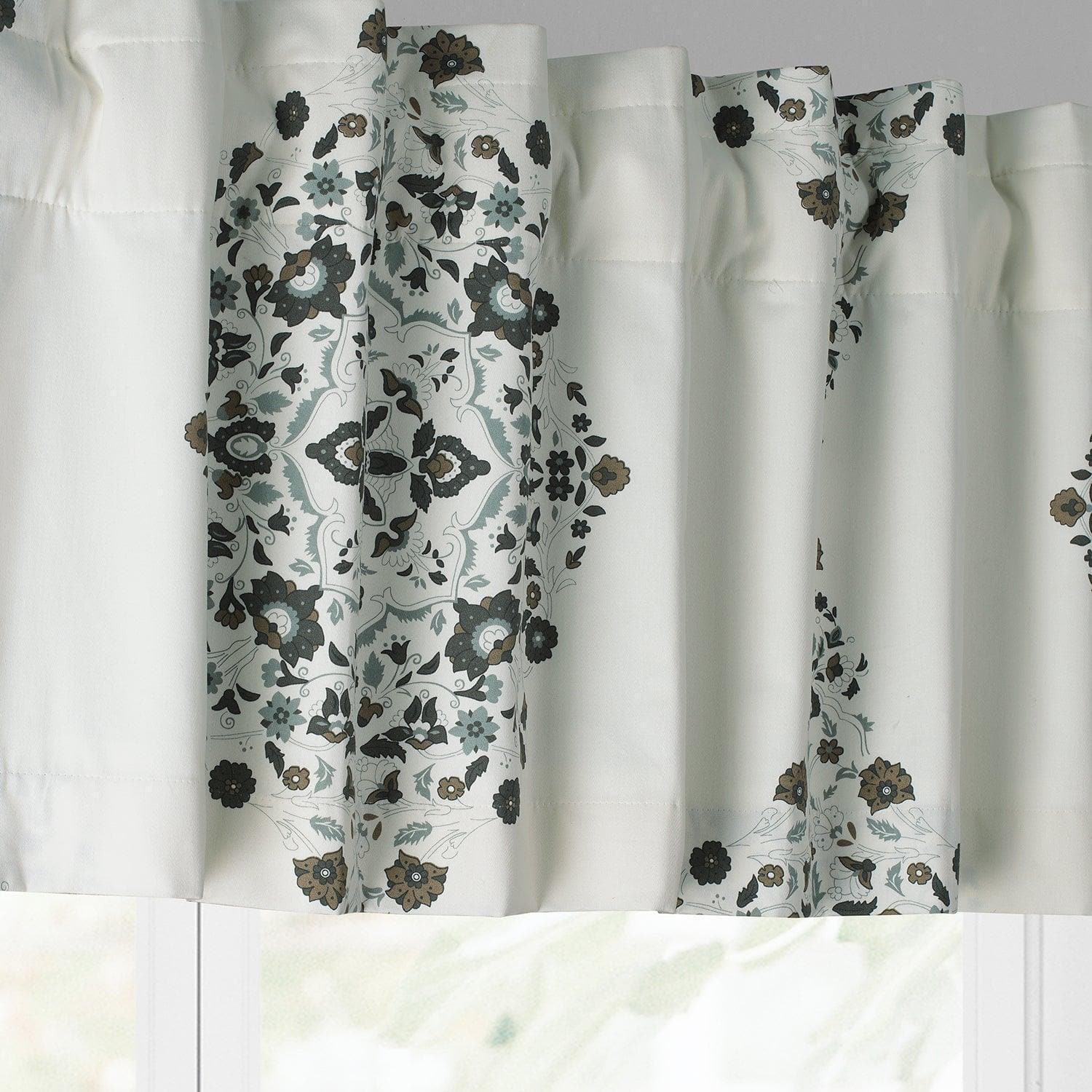 Kerala Cocoa Printed Cotton Window Valance - HalfPriceDrapes.com