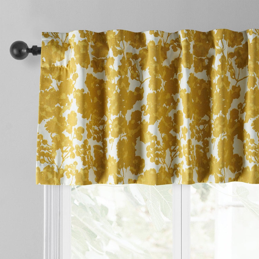 Fleur Gold Printed Cotton Window Valance - HalfPriceDrapes.com