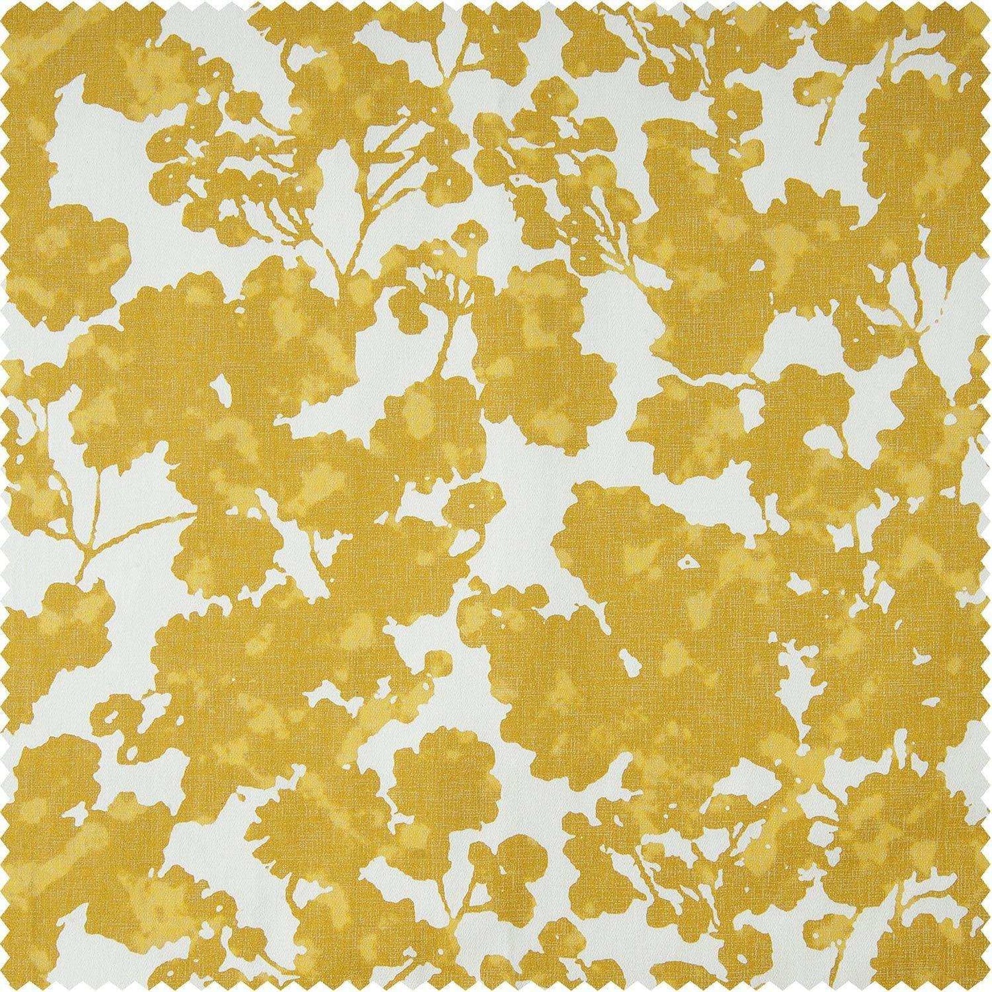 Fleur Gold Printed Cotton Swatch - HalfPriceDrapes.com