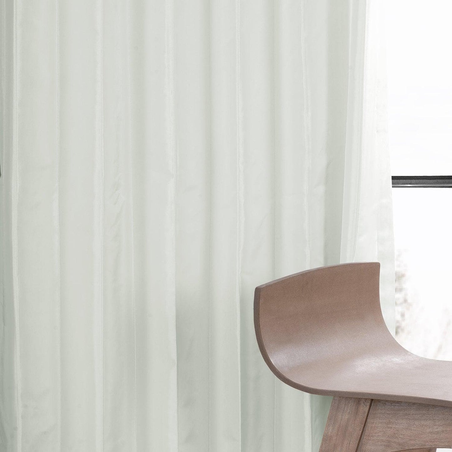 Eggshell Faux Silk Taffeta Blackout Curtain - HalfPriceDrapes.com
