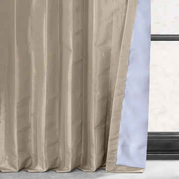 Antique Beige Faux Silk Taffeta Blackout Curtain