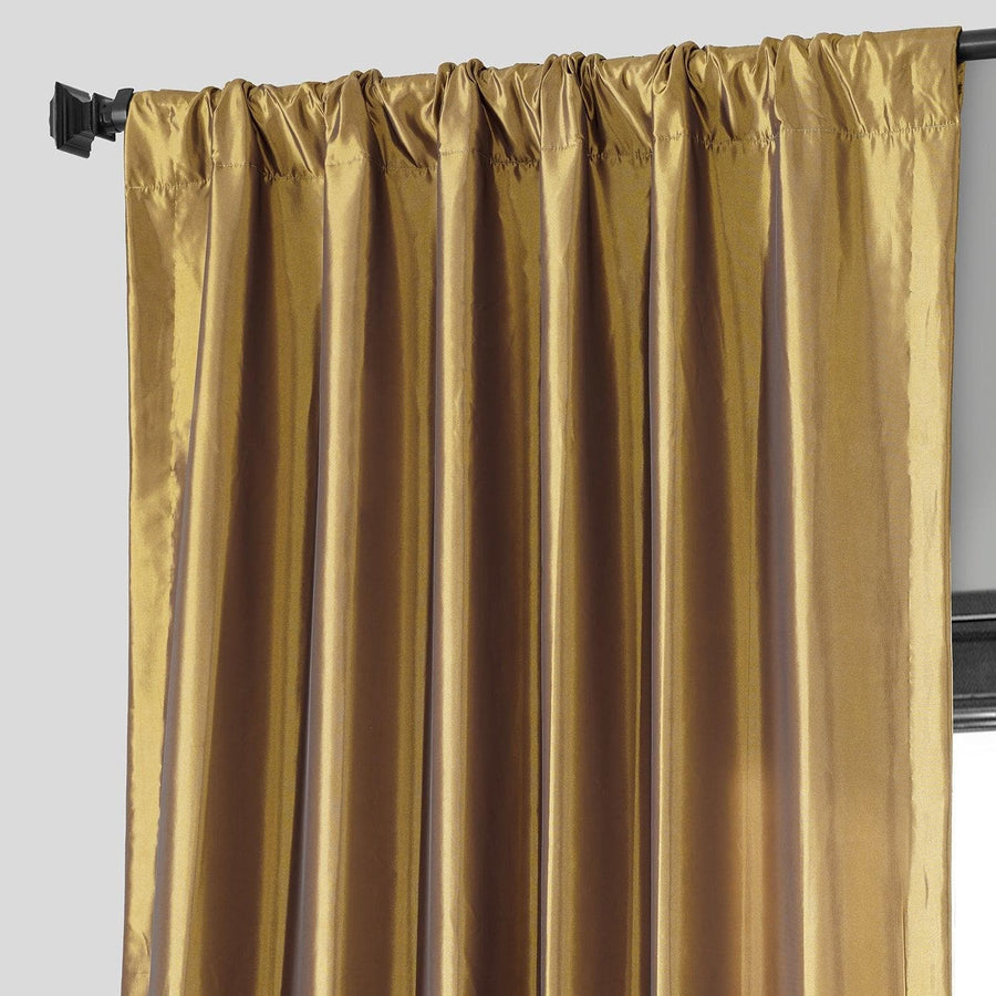 Golden Spice Faux Silk Taffeta Blackout Curtain