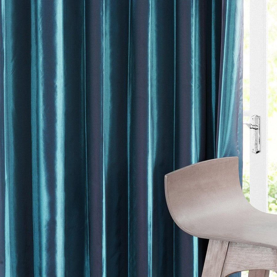 Mediterranean Solid Faux Silk Taffeta Curtain - HalfPriceDrapes.com